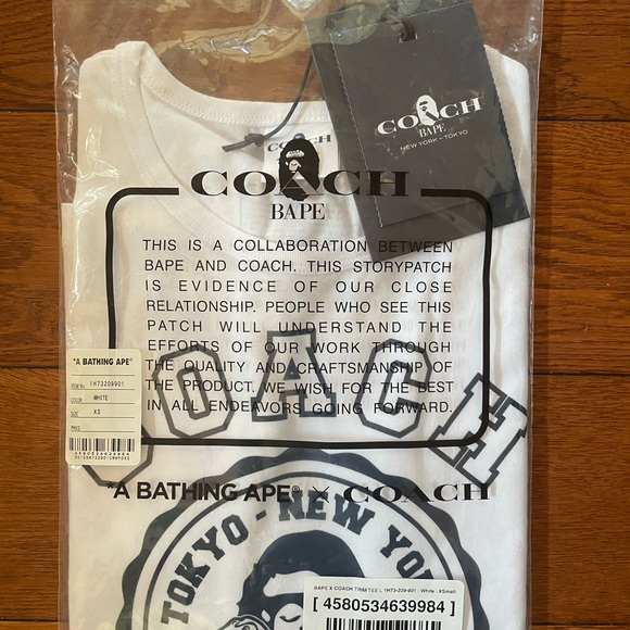 NWT Bape x Coach Tee size xs, S and M - women exclusive collaboration - Picture 7 of 7